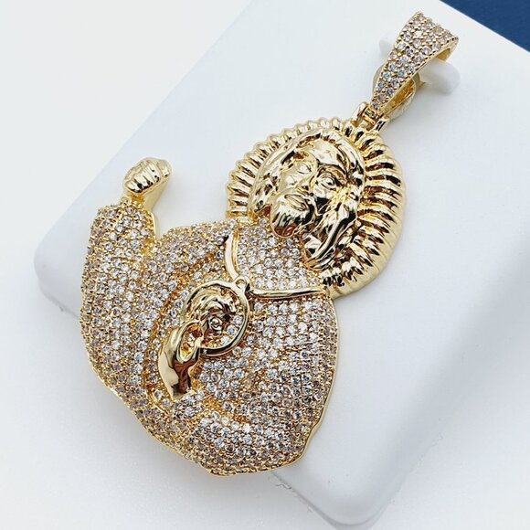 14K Gold Plated Cubic Zircon Pendant, EVBRS648 - Picture 5 of 11